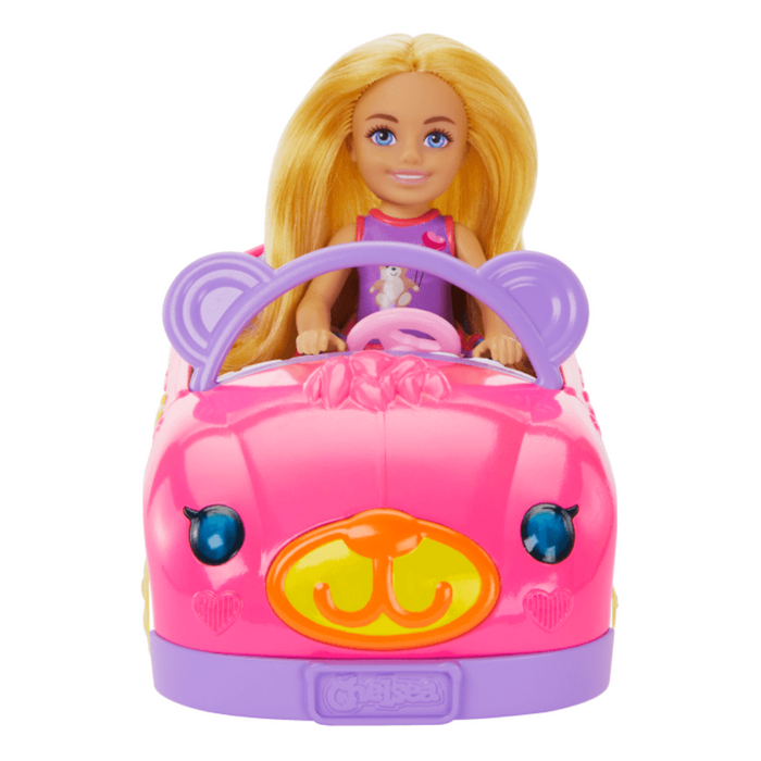 Barbie Chelsea Vehicle Set With Blonde Small Doll, Toy Car & Teddy Bear Accessory-Dolls-Barbie-Toycra