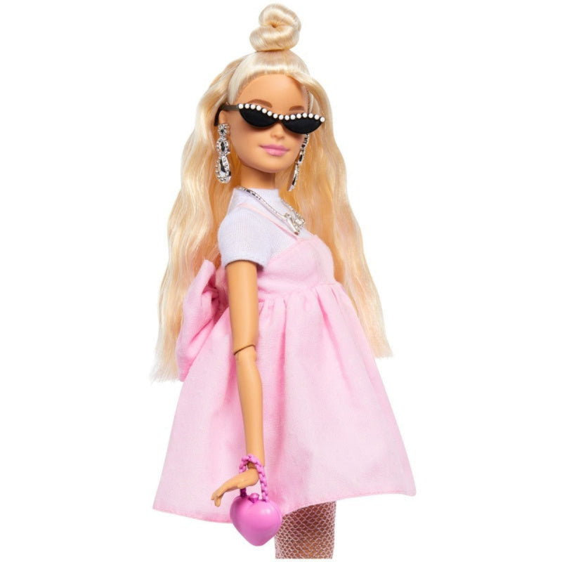 Barbie Deluxe Style Doll #3 in Pastel Pink Barbiecore Dress With Oversized Bow, Blond Hair