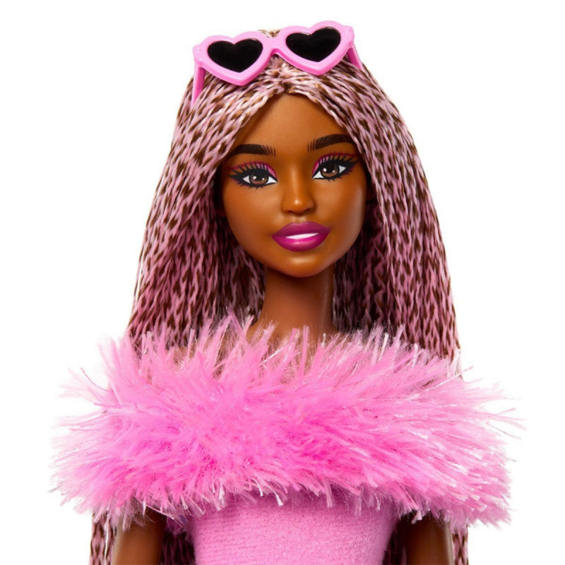 Barbie Deluxe Style Doll #4 in Soft Pink Jumpsuit, Pink And Brown Braided Hair