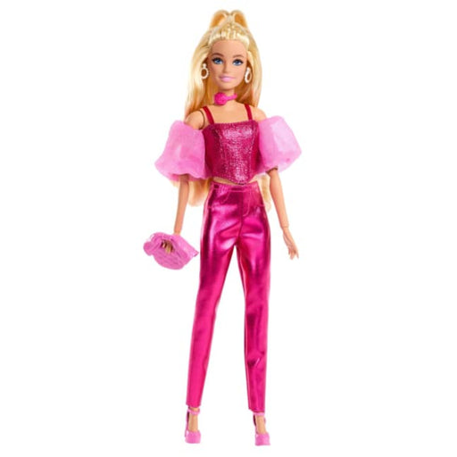 Barbie Deluxe Style Fashion Doll #5 in Metallic Pink Outfit With Corset Top And Accessories, Blonde-Dolls-Mattel-Toycra