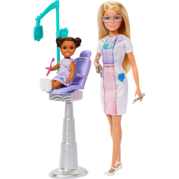 Barbie Dentist Doll With Blonde Fashion Doll, 1 Kid Doll, Medical Doctor Furniture & Accessories-Dolls-Barbie-Toycra