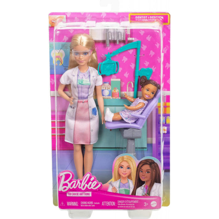 Barbie Dentist Doll With Blonde Fashion Doll, 1 Kid Doll, Medical Doctor Furniture & Accessories-Dolls-Barbie-Toycra