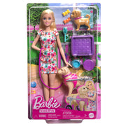Barbie Doll With A Toy Pup And Dog in A Wheelchair, Plus Pet Accessories