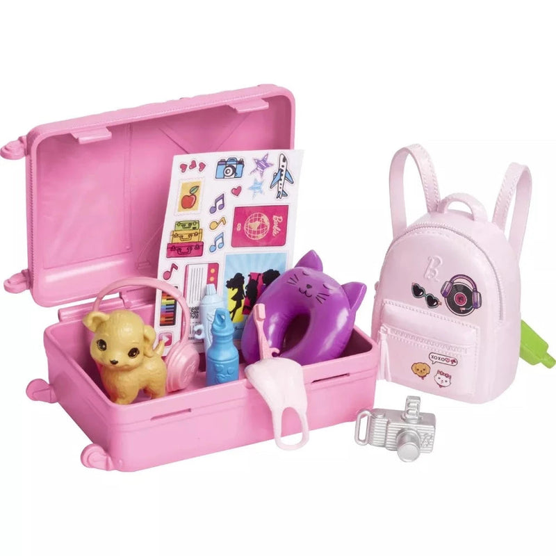 Barbie Doll and Accessories Travel Set With Puppy