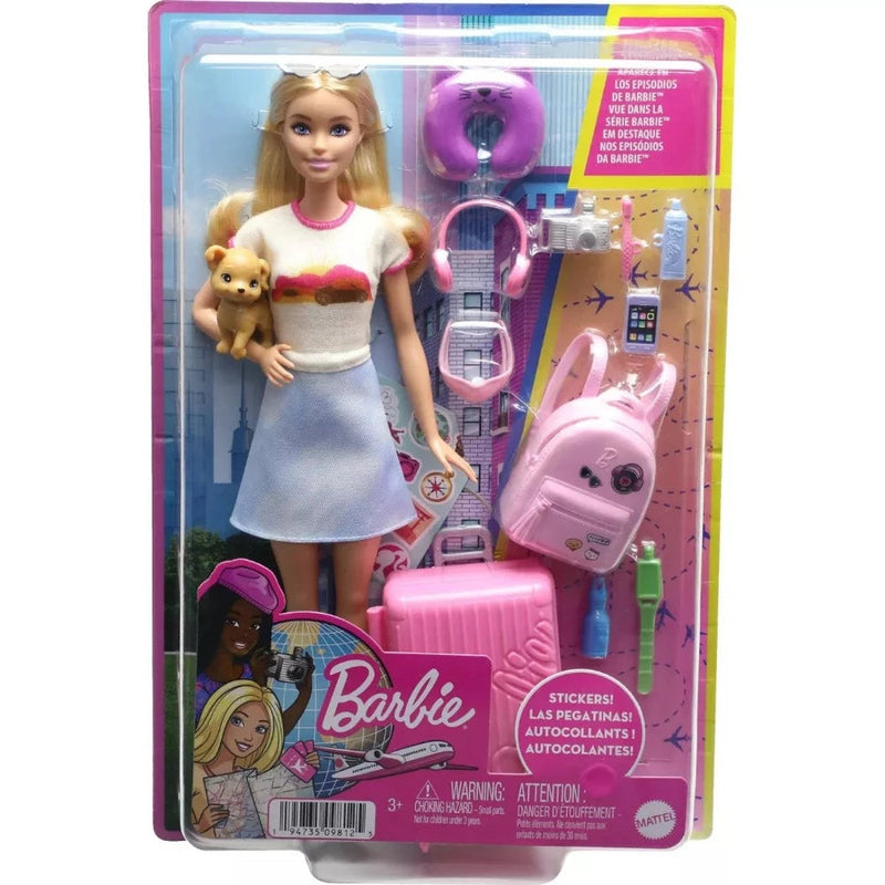 Barbie Doll and Accessories Travel Set With Puppy