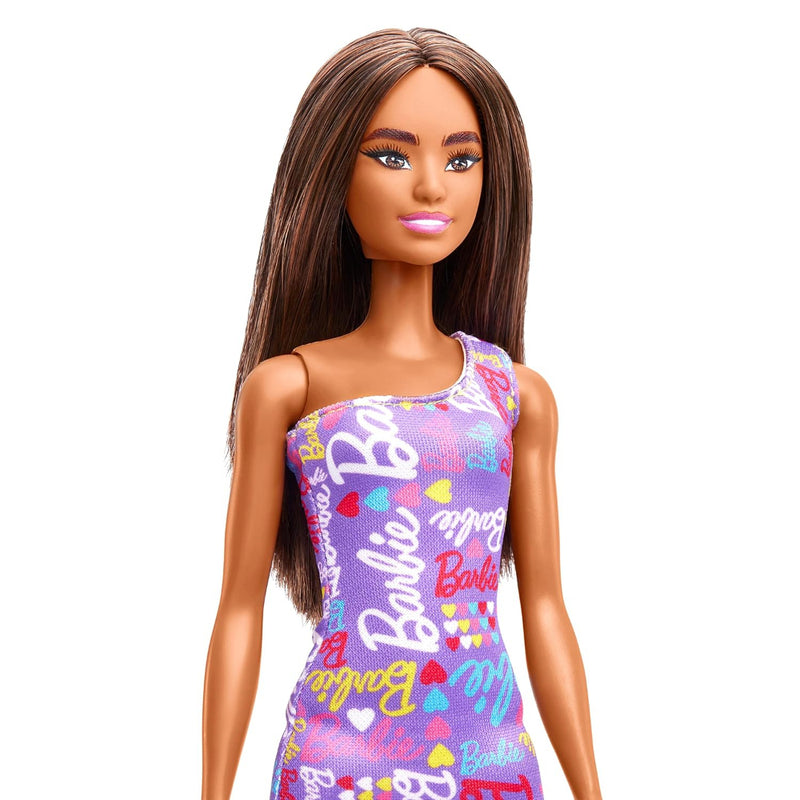 Barbie Dolls Wearing Logo Print Dresses