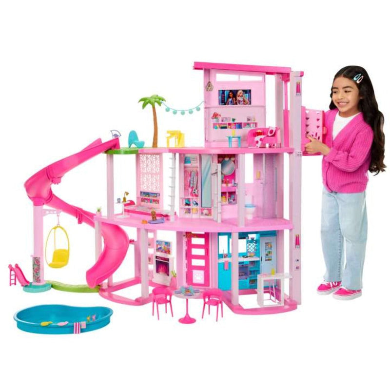 Barbie Dreamhouse , 75+ Pieces, Pool Party Doll House With 3 Story Slide