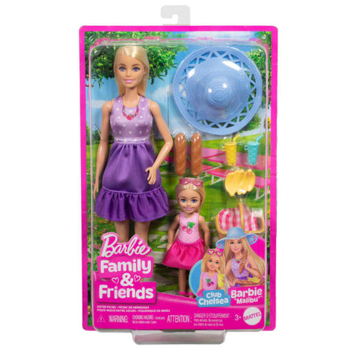 Barbie Family & Friends Dolls & Accessories, Picnic-Themed Playset With 2 Dolls & 9 Pieces-Dolls-Barbie-Toycra