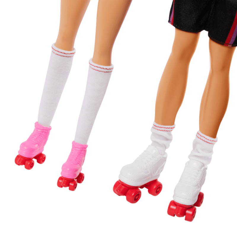 Barbie Fashionistas 2 Doll & 6 Accessories Set, Roller-Skating Theme, 65th Anniversary