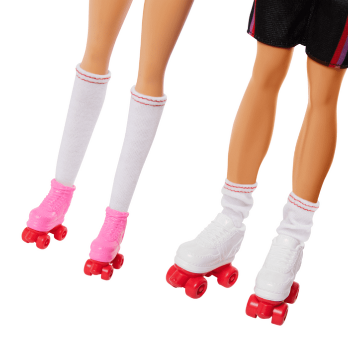 Barbie Fashionistas 2 Doll & 6 Accessories Set, Roller-Skating Theme, 65th Anniversary-Dolls-Barbie-Toycra