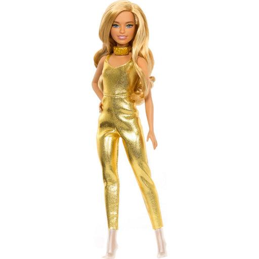 Barbie Fashionistas Doll #222, Petite With Blonde Wavy Hair, Golden Jumpsuit, 65th Anniversary-Dolls-Barbie-Toycra