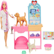 Barbie Fast Cast Veterinarian Clinic Playset with Pink Colored Hair Fashion Doll