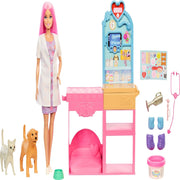 Barbie Fast Cast Veterinarian Clinic Playset with Pink Colored Hair Fashion Doll