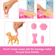 Barbie Fast Cast Veterinarian Clinic Playset with Pink Colored Hair Fashion Doll
