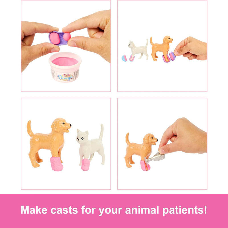 Barbie Fast Cast Veterinarian Clinic Playset with Pink Colored Hair Fashion Doll