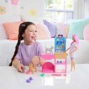 Barbie Fast Cast Veterinarian Clinic Playset with Pink Colored Hair Fashion Doll