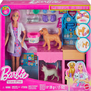 Barbie Fast Cast Veterinarian Clinic Playset with Pink Colored Hair Fashion Doll