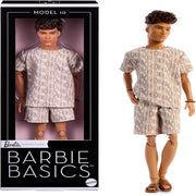 Barbie Ken Model 10 With Brunette Hair In Shirt & Shorts With Matching Print Collectible Doll
