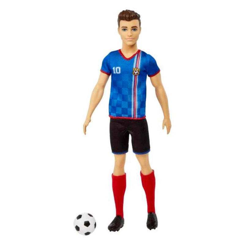 Barbie Ken Soccer Doll, Cropped Hair, #10 Uniform, Soccer Ball, Cleats, Socks