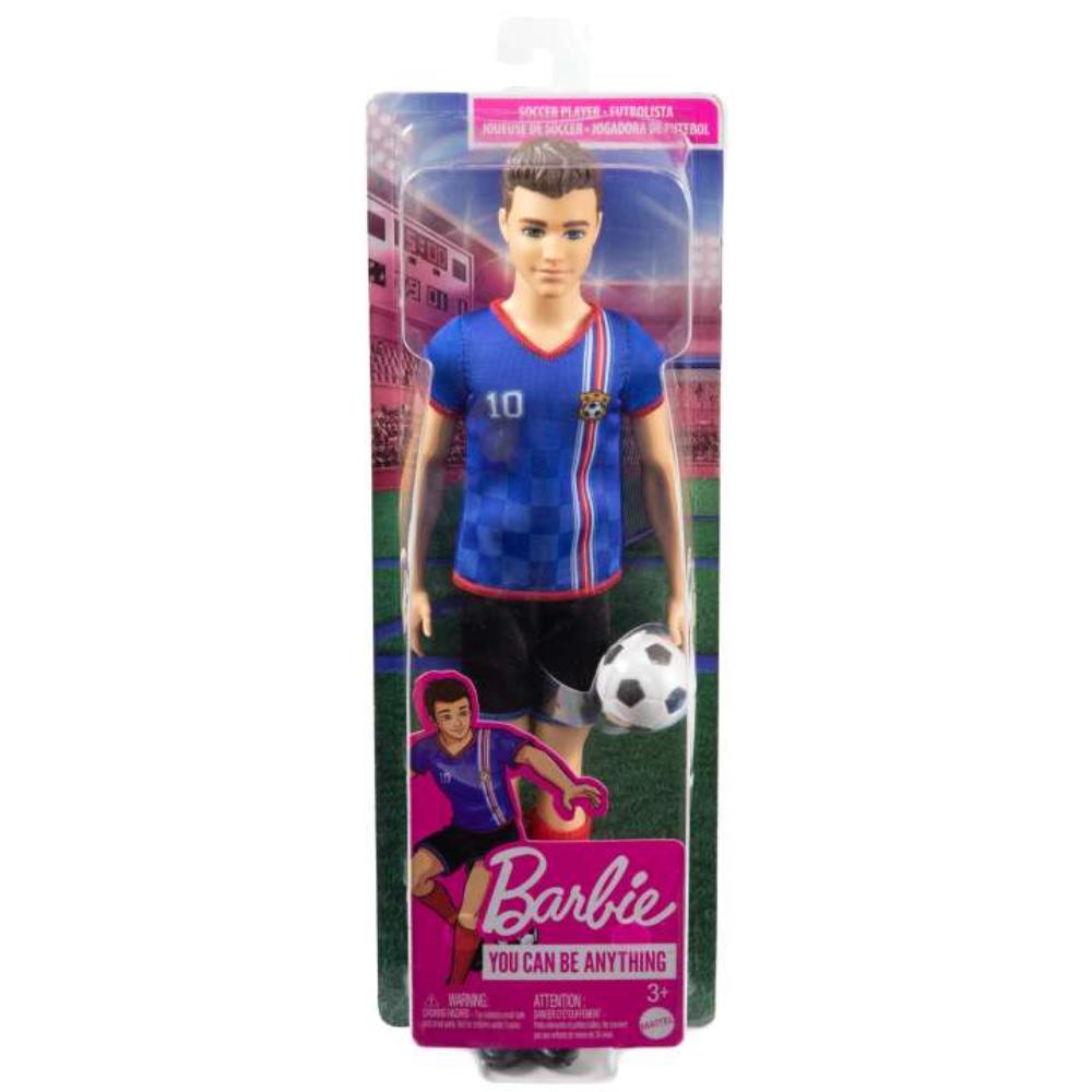Barbie Ken Soccer Doll, Cropped Hair, #10 Uniform, Soccer Ball, Cleats, Socks