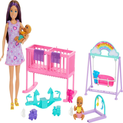 Barbie Skipper Babysitter Doll With Twin Nursery Playset & Accessories-Dolls-Barbie-Toycra