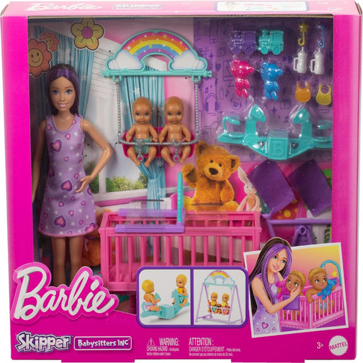 Barbie Skipper Babysitter Doll With Twin Nursery Playset & Accessories-Dolls-Barbie-Toycra