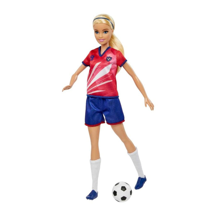 Barbie Soccer Doll, Blonde, #9 Uniform — Toycra