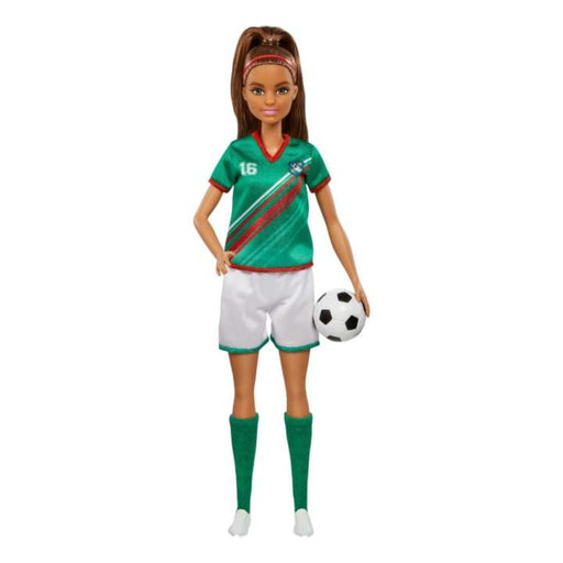 Barbie Soccer Doll, Brunette, #16 Uniform, Soccer Ball, Cleats, Socks-Dolls-Barbie-Toycra