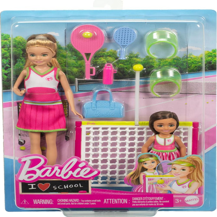 Barbie Stacie & Chelsea Tennis Playset with 2 Dolls & 5+ Accessories-Dolls-Barbie-Toycra