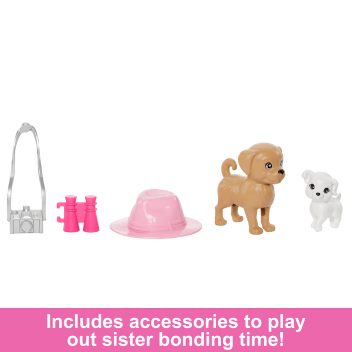 Barbie & Stacie Sister Doll Set With 2 Pet Dogs & Accessories-Dolls-Barbie-Toycra