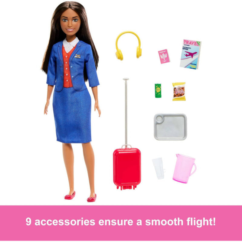 Barbie Stewardess Fashion Doll In Blue Uniform