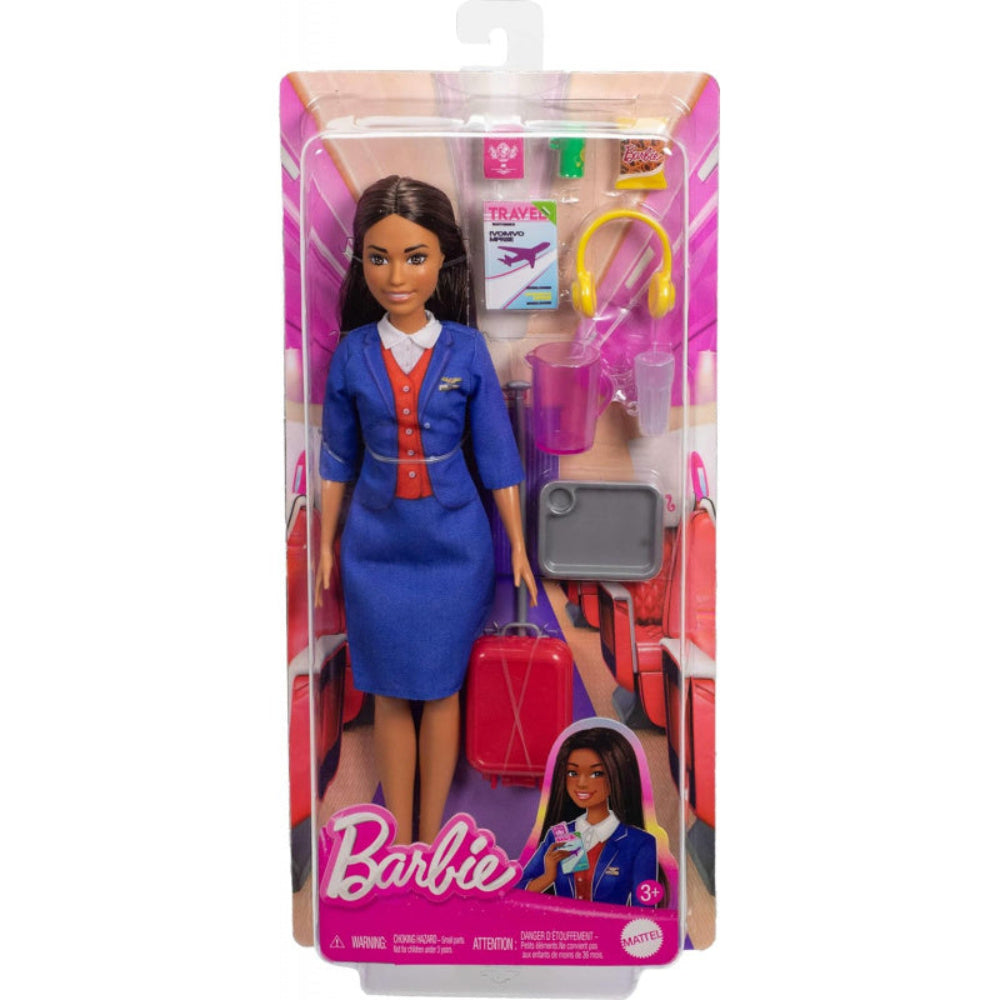 Barbie Stewardess Fashion Doll In Blue Uniform