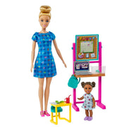 Barbie Teacher Doll (Blonde), Toddler Doll (Brunette), Accessories