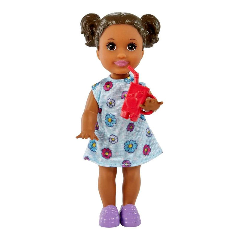 Barbie Teacher Doll (Blonde), Toddler Doll (Brunette), Accessories