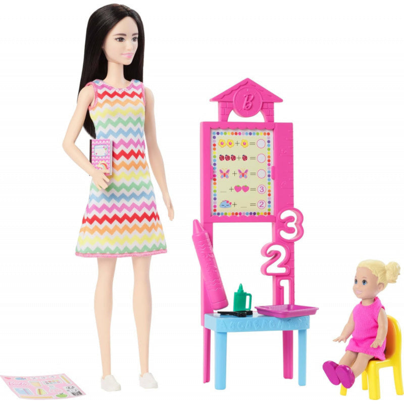 Barbie Teacher Doll With Blonde Fashion Doll, 1 Toddler Doll, & Teaching Accessories