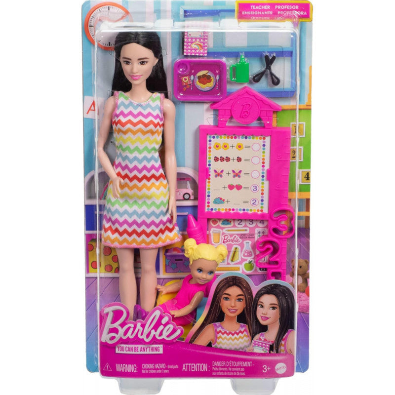 Barbie Teacher Doll With Blonde Fashion Doll, 1 Toddler Doll, & Teaching Accessories