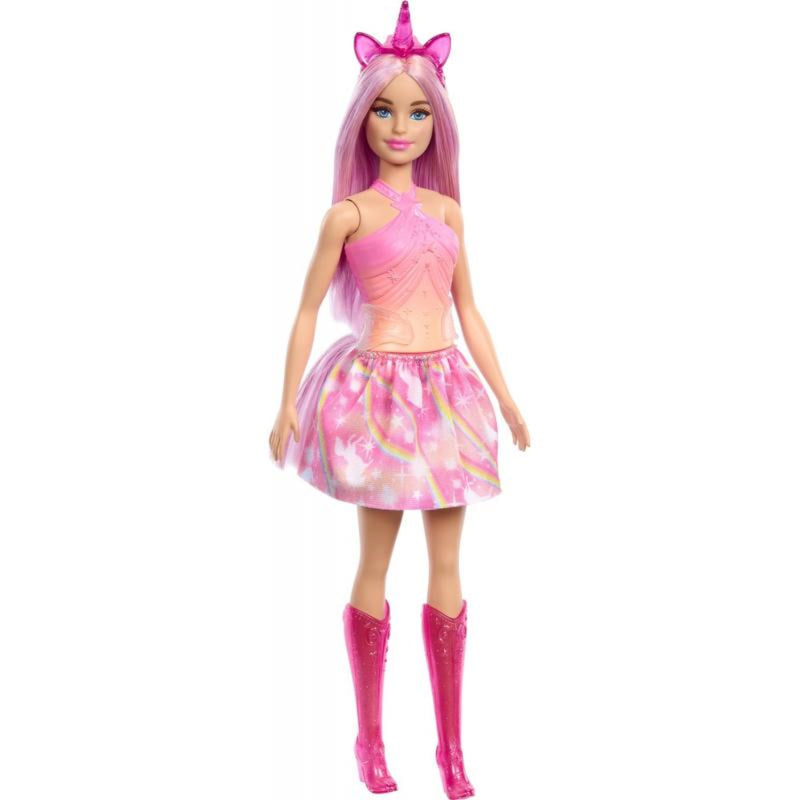 Barbie Unicorn Doll With Pink Hair, Ombre Outfit And Unicorn Accessories