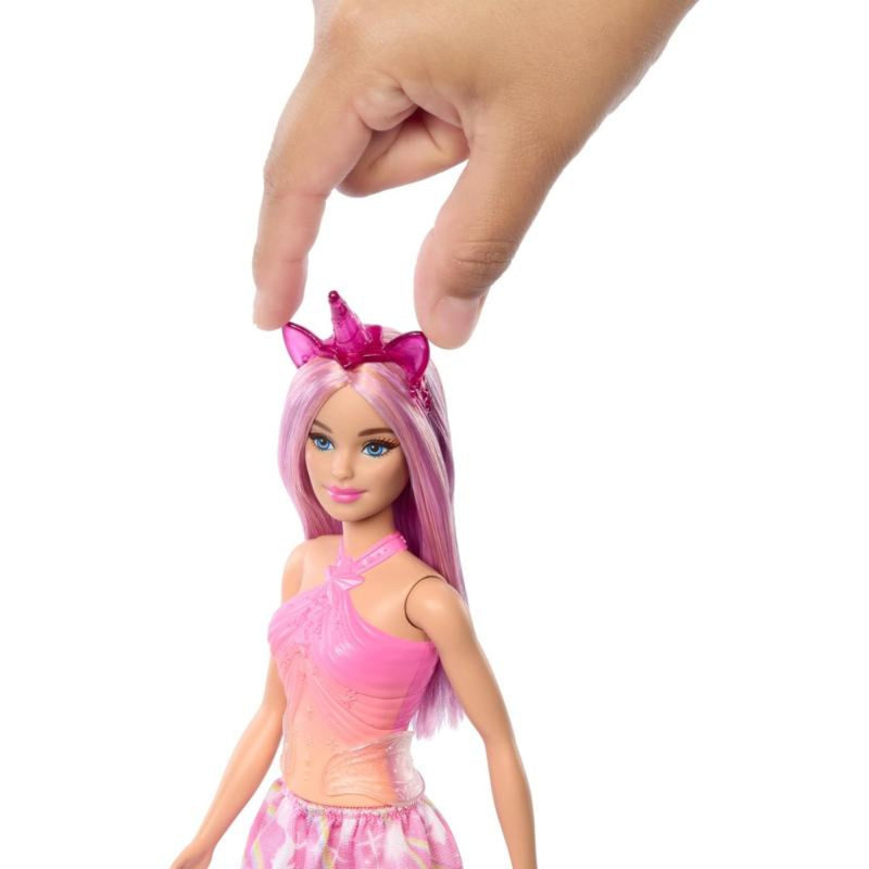 Barbie Unicorn Doll With Pink Hair, Ombre Outfit And Unicorn Accessories