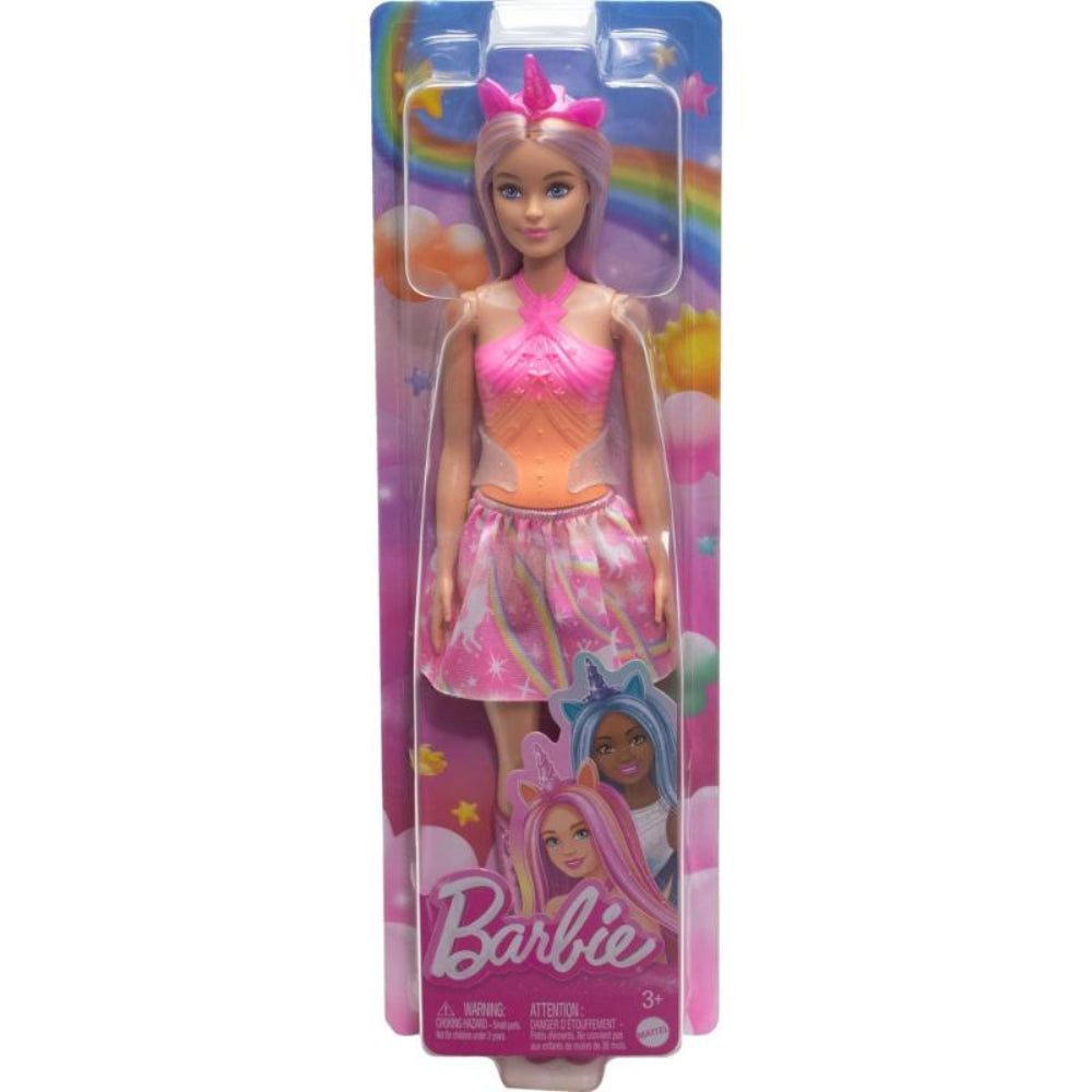 Barbie Unicorn Doll With Pink Hair, Ombre Outfit And Unicorn Accessories