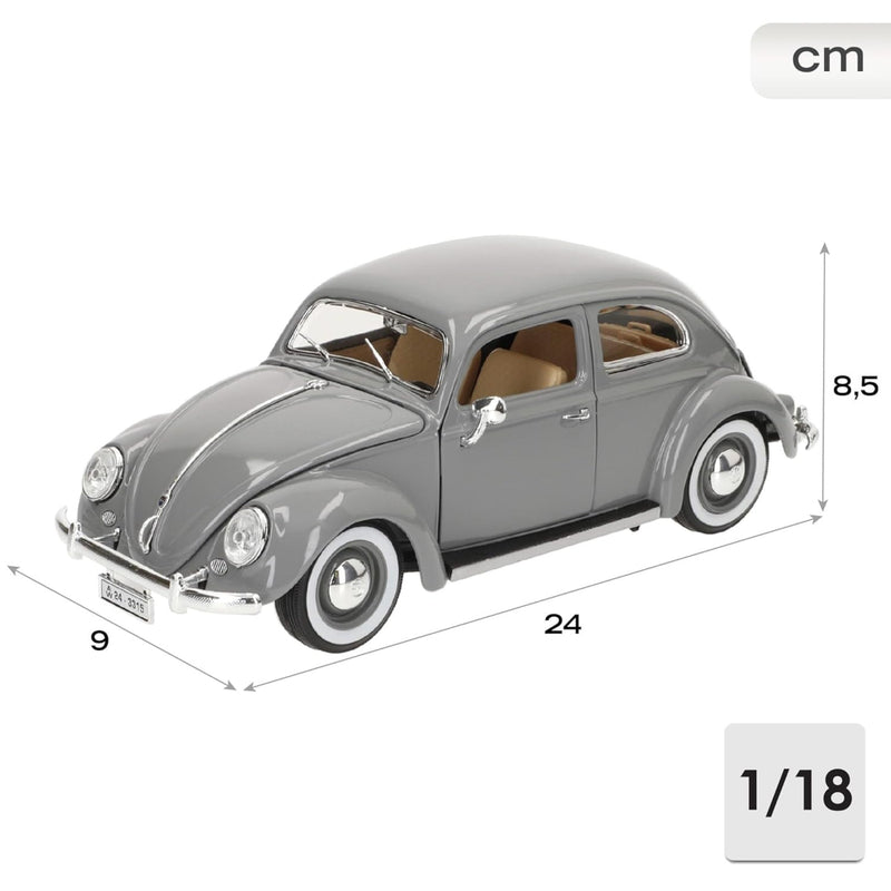 Bburago 1/18 1955 Grey VW KAFER BEETLE Collectible Models