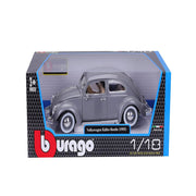 Bburago 1/18 1955 Grey VW KAFER BEETLE Collectible Models