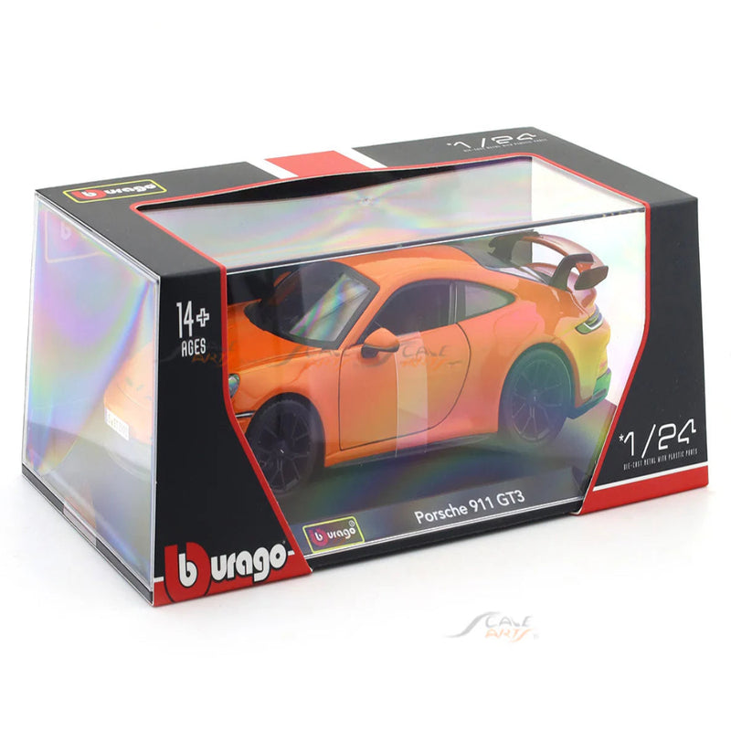 Bburago 1/24 2022 Orange Porsche 911 GT3 Collectible Die Cast Car