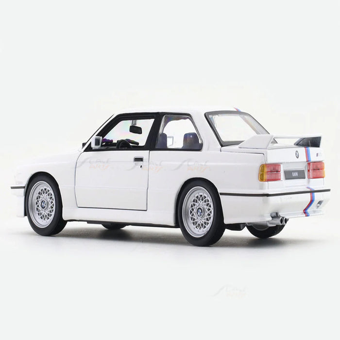 Bburago 1988 BMW 3 Series M3 E30 White 1:24 Bburago with Acrylic Case Licensed Diecast Scale Model Car Collectible-Vehicles-Bburago-Toycra