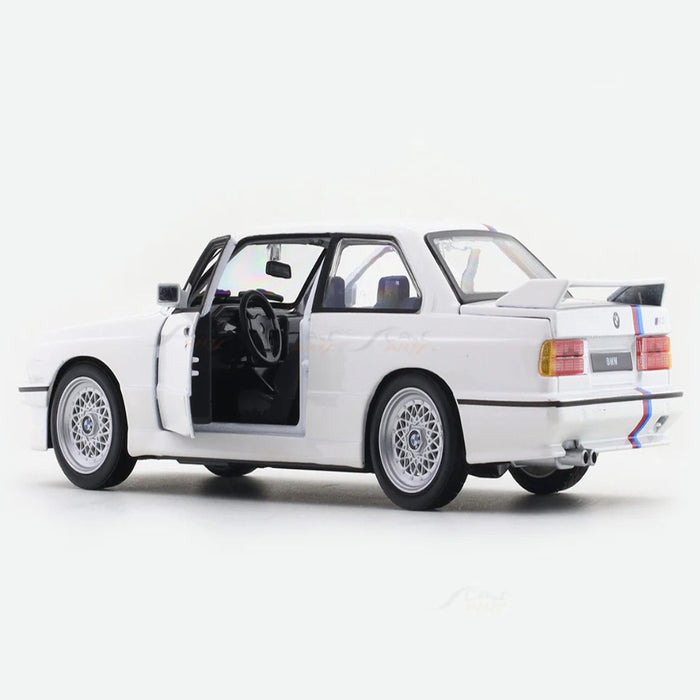 Bburago 1988 BMW 3 Series M3 E30 White 1:24 Bburago with Acrylic Case Licensed Diecast Scale Model Car Collectible-Vehicles-Bburago-Toycra