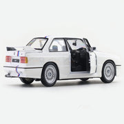 Bburago 1988 BMW 3 Series M3 E30 White 1:24 Bburago with Acrylic Case Licensed Diecast Scale Model Car Collectible