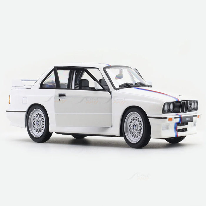Bburago 1988 BMW 3 Series M3 E30 White 1:24 Bburago with Acrylic Case Licensed Diecast Scale Model Car Collectible-Vehicles-Bburago-Toycra