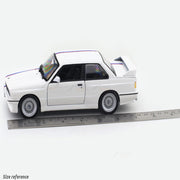 Bburago 1988 BMW 3 Series M3 E30 White 1:24 Bburago with Acrylic Case Licensed Diecast Scale Model Car Collectible