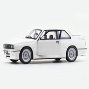 Bburago 1988 BMW 3 Series M3 E30 White 1:24 Bburago with Acrylic Case Licensed Diecast Scale Model Car Collectible