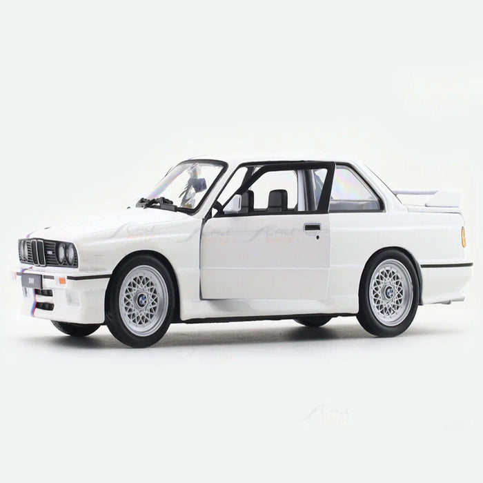 Bburago 1988 BMW 3 Series M3 E30 White 1:24 Bburago with Acrylic Case Licensed Diecast Scale Model Car Collectible-Vehicles-Bburago-Toycra