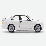 Bburago 1988 BMW 3 Series M3 E30 White 1:24 Bburago with Acrylic Case Licensed Diecast Scale Model Car Collectible